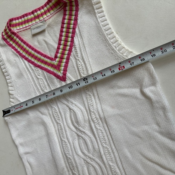 Vintage White Tennis Sweater Vest - Picture 4 of 5